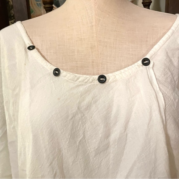 GARY GRAHAM White Cotton Lace Handkerchief Batwing Oversized Boho Fairy Top - Picture 4 of 10